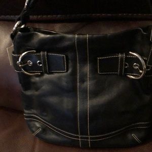 All leather black coach bag